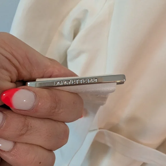 Lafayette 148 New York Kettson Cream Belted Suit Jacket Size 10 - Picture 9 of 14